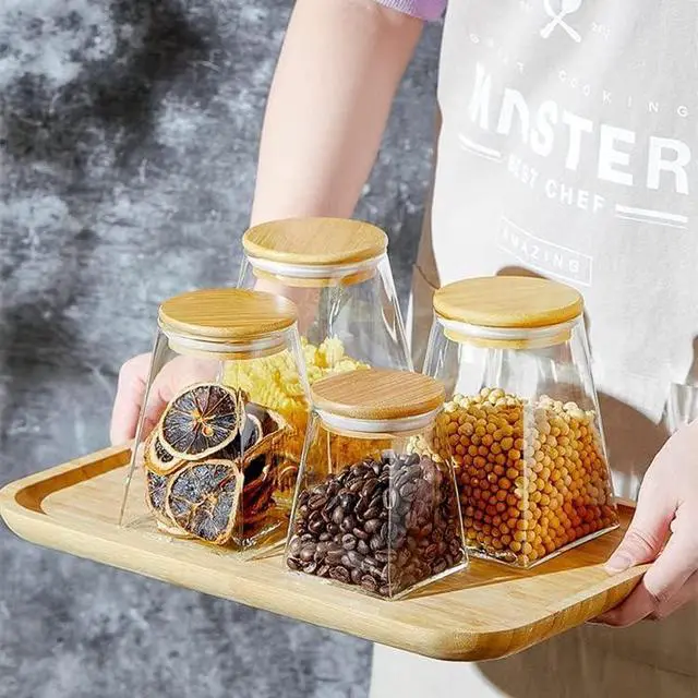 Alt view image 7 of 7 - Glass Jars with Lids, Candy Jar with Lid, Coffee jar for Counter, Jar with Airtight Lids, Clear Glass Jar for Candy, Tea, Coffee Bean, Sugar, Spices, Apothecary etc (12oz/350ml)