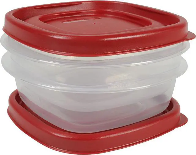 Main image of Rubbermaid Easy Find Lids Food Storage Containers, 1.25 Cup, Racer Red, 4-Piece Set