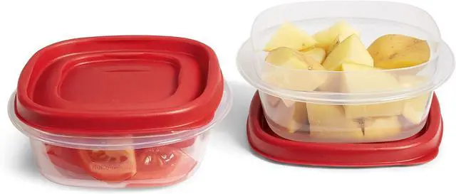 Alt view image 2 of 5 - Rubbermaid Easy Find Lids Food Storage Containers, 1.25 Cup, Racer Red, 4-Piece Set