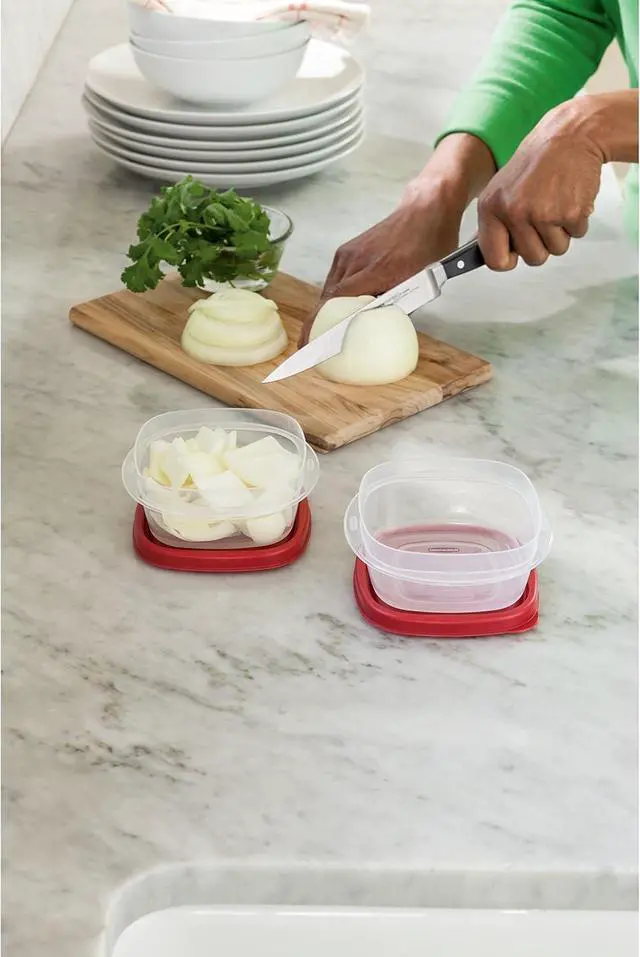 Alt view image 4 of 5 - Rubbermaid Easy Find Lids Food Storage Containers, 1.25 Cup, Racer Red, 4-Piece Set