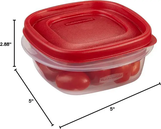 Alt view image 5 of 5 - Rubbermaid Easy Find Lids Food Storage Containers, 1.25 Cup, Racer Red, 4-Piece Set