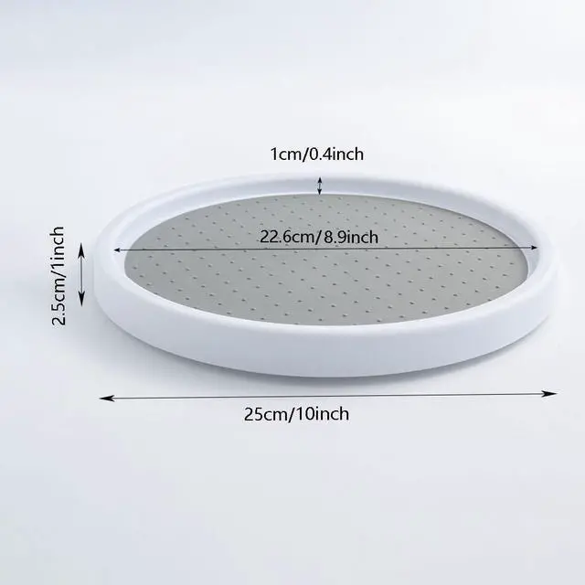 Alt view image 4 of 7 - 10 Inches Lazy Susan Turntable, Pantry Organizers and Storage Spice Rack Can Organizer for Kitchen Cabinet Fridge, Decorative Tray for Fruit, Corner Cabinet Pantry Bathroom Cosmetic Farmhouse
