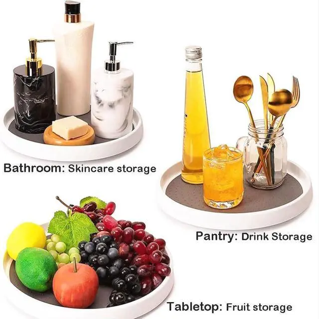 Alt view image 7 of 7 - 10 Inches Lazy Susan Turntable, Pantry Organizers and Storage Spice Rack Can Organizer for Kitchen Cabinet Fridge, Decorative Tray for Fruit, Corner Cabinet Pantry Bathroom Cosmetic Farmhouse
