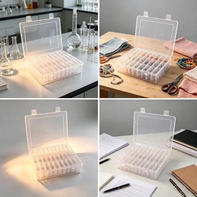Alt view image 5 of 7 - 30Pcs Bead Organizer, Clear Plastic Cases for Pearl Bracelets and Small Accessories (2.17 x 2.17x0.79 inches)