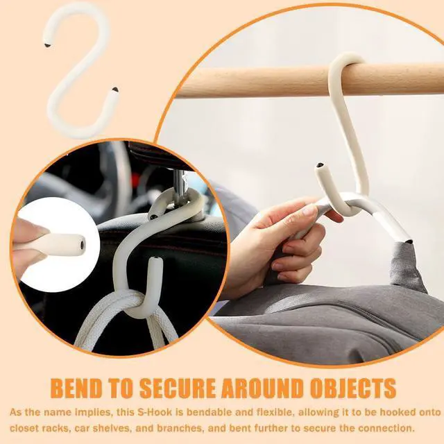Alt view image 2 of 7 - OULIGET Multifunctional Bendable Hanging Hooks,Flexible S Hook Hanger for Garage, Closet, Kitchen and Plants,Reusable Twist Wire Ties Soft Rod for Cupboard Lock and Phone Stand,2 Pieces