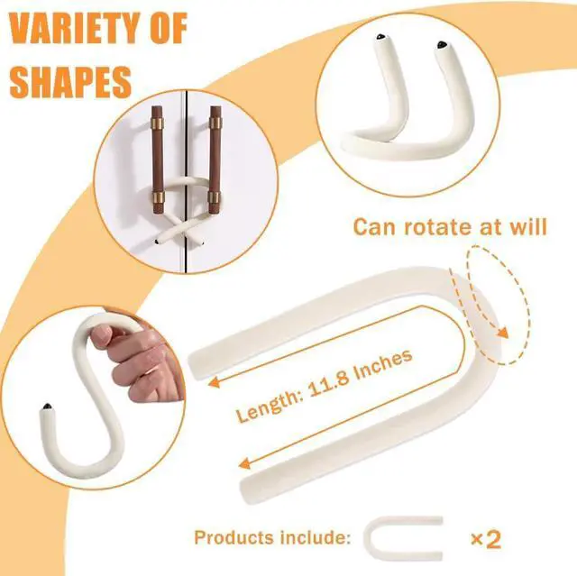 Alt view image 5 of 7 - OULIGET Multifunctional Bendable Hanging Hooks,Flexible S Hook Hanger for Garage, Closet, Kitchen and Plants,Reusable Twist Wire Ties Soft Rod for Cupboard Lock and Phone Stand,2 Pieces