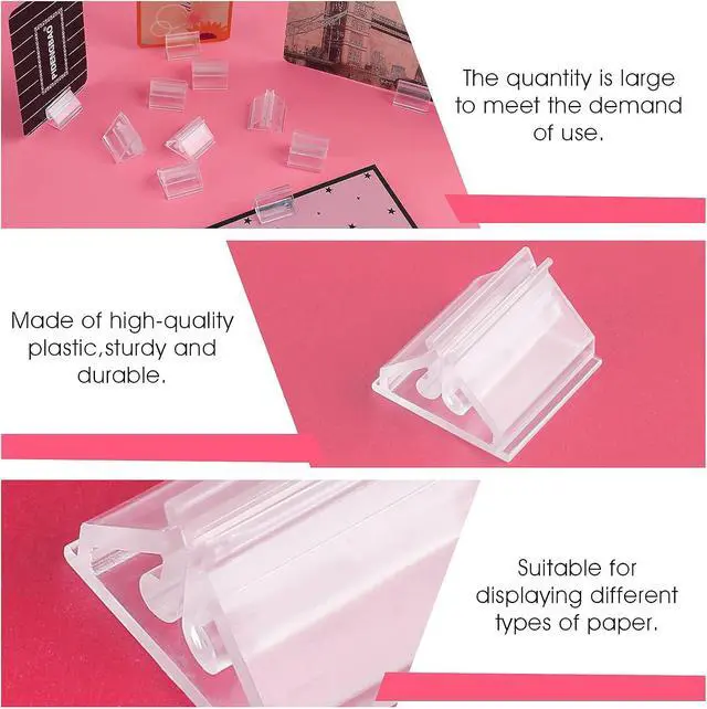 Alt view image 5 of 7 - 24 PCS Plastis Place Card Holders, Small Wedding Table Place Cards Holder Acrylic Table Sign Stands for Wedding Cards, Photos,Memos,Pictures Display (0.75×0.75 in)