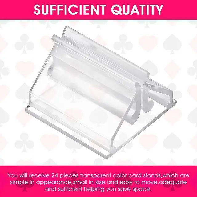Alt view image 7 of 7 - 24 PCS Plastis Place Card Holders, Small Wedding Table Place Cards Holder Acrylic Table Sign Stands for Wedding Cards, Photos,Memos,Pictures Display (0.75×0.75 in)