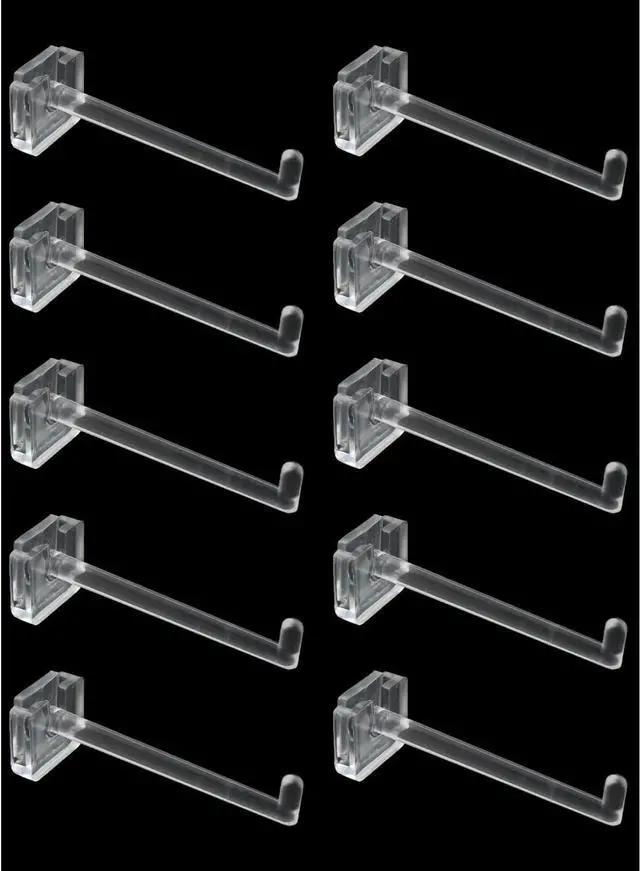 Main image of heyous 10PCS 57mm Length Supermarket Shelf Display Rack Transparent Mini Acrylic Hooks Showcase Party Keychains for Hanging Rope Reels Packaging Ribbons Hair Accessories