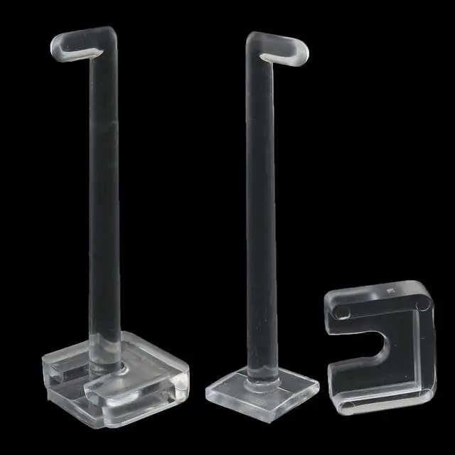 Alt view image 4 of 5 - heyous 10PCS 57mm Length Supermarket Shelf Display Rack Transparent Mini Acrylic Hooks Showcase Party Keychains for Hanging Rope Reels Packaging Ribbons Hair Accessories