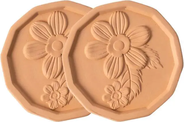 Main image of Brown Sugar Saver Terracotta Brown Sugar Keeper &Softener Container Disc for Food Storage Containers Reusable & Food Safe (Flower, 2 PCS)