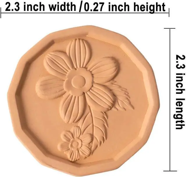 Alt view image 2 of 5 - Brown Sugar Saver Terracotta Brown Sugar Keeper &Softener Container Disc for Food Storage Containers Reusable & Food Safe (Flower, 2 PCS)