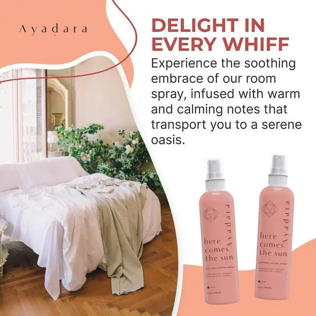 Alt view image 7 of 7 - Ayadara Natural Room Spray, 4 oz, Aromatherapy for Room, Fragrance Spray and Home/Linen Deodorizer Mist, All Natural Spray Air Freshener with Lemongrass and Peppermint Oil, 1000 Sprays