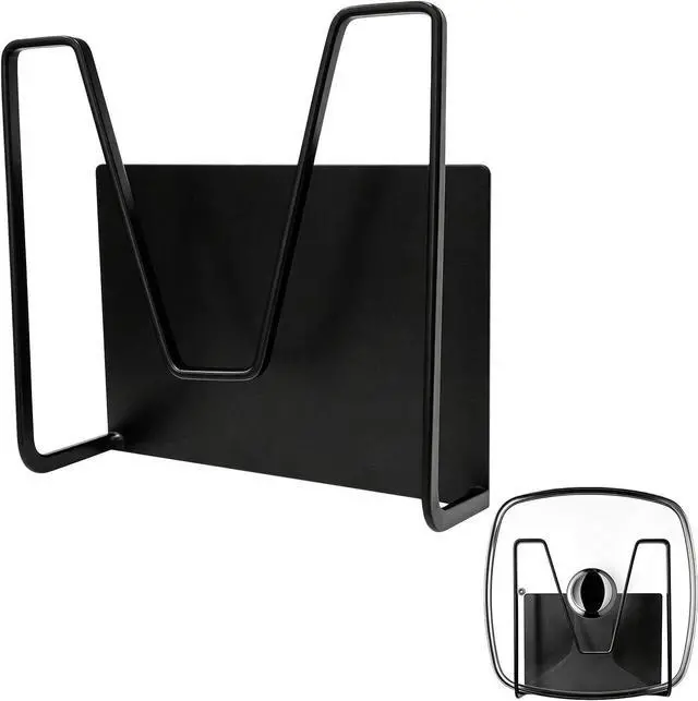 Main image of Magnetic Pot Lid Holder,Organizer Hanging Saucepan Lid Metal Pot Lid Rack No Drilling, Rustproof, Lid Organizers Inside Cabinet for Small Space Solution & Kitchen Cabinet Organization