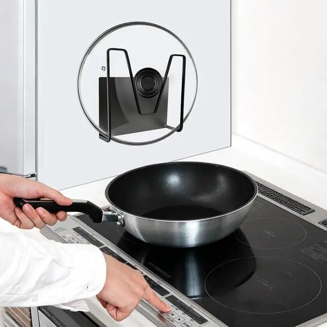 Alt view image 3 of 7 - Magnetic Pot Lid Holder,Organizer Hanging Saucepan Lid Metal Pot Lid Rack No Drilling, Rustproof, Lid Organizers Inside Cabinet for Small Space Solution & Kitchen Cabinet Organization