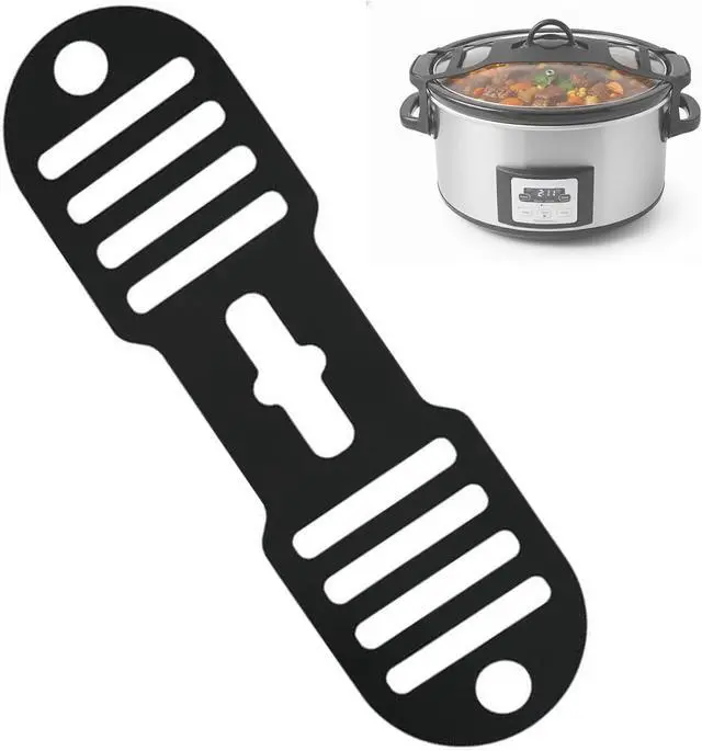 Main image of Silicone Lid Lock Strap for Crockpot Slow Cooker (6/7/8 Quart) - Universal Crockpot Lid Holder & Rubber Strap Alternative | Heat-Resistant, No-Spill Design Transport Accessories-Black 1PCS