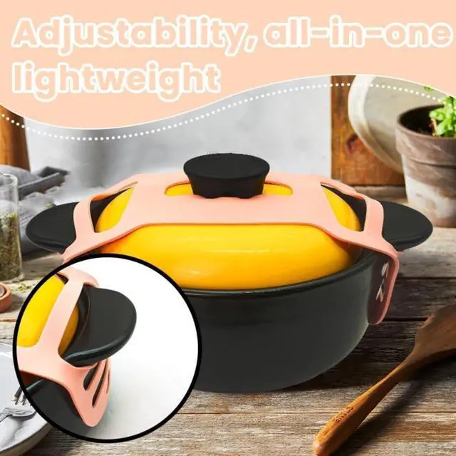 Alt view image 2 of 7 - Silicone Lid Lock Strap for Crockpot Slow Cooker (6/7/8 Quart) - Universal Crockpot Lid Holder & Rubber Strap Alternative | Heat-Resistant, No-Spill Design Transport Accessories-Black 1PCS