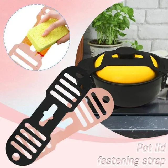 Alt view image 3 of 7 - Silicone Lid Lock Strap for Crockpot Slow Cooker (6/7/8 Quart) - Universal Crockpot Lid Holder & Rubber Strap Alternative | Heat-Resistant, No-Spill Design Transport Accessories-Black 1PCS