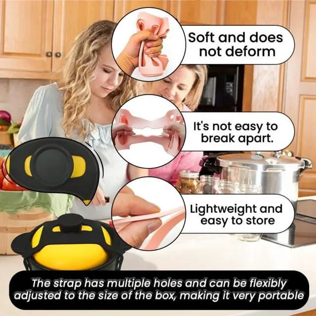 Alt view image 4 of 7 - Silicone Lid Lock Strap for Crockpot Slow Cooker (6/7/8 Quart) - Universal Crockpot Lid Holder & Rubber Strap Alternative | Heat-Resistant, No-Spill Design Transport Accessories-Black 1PCS