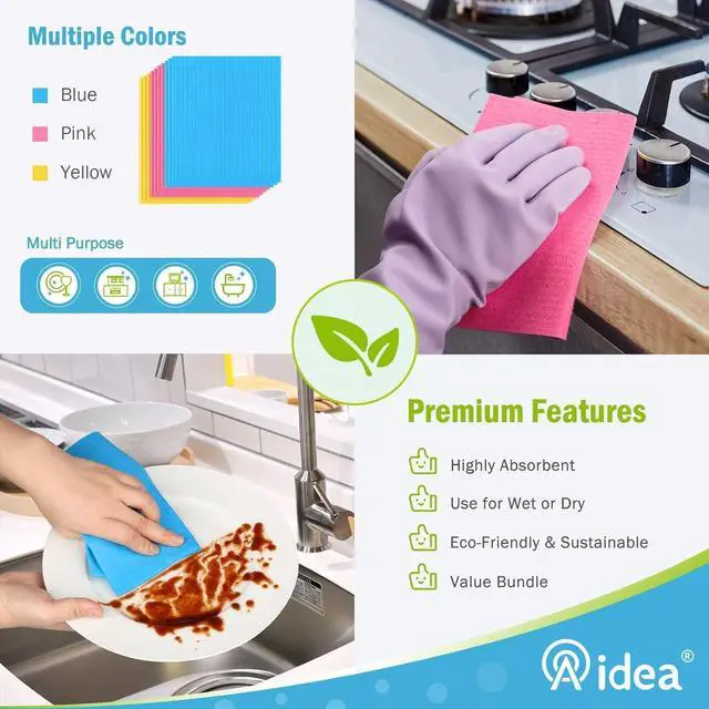 Alt view image 6 of 7 - AIDEA Swedish Dishcloths for Kitchen, 20PK, Reusable Paper Towels, 7"×6"