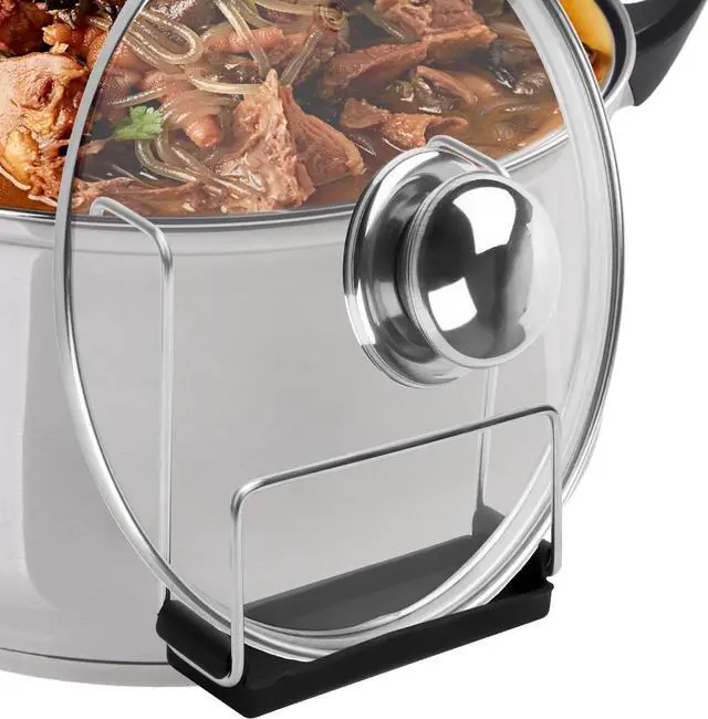 Main image of Slow Cooker Lid Holder for Crock Pot, Stainless Steel Lid Holder Kitchen Pot Organizer Hand Free Pan Pot Lid Rack for Bracket Keeping Countertops Clean Rack Accessories
