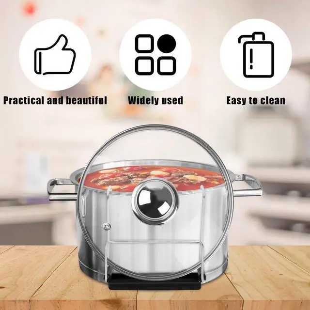Alt view image 6 of 7 - Slow Cooker Lid Holder for Crock Pot, Stainless Steel Lid Holder Kitchen Pot Organizer Hand Free Pan Pot Lid Rack for Bracket Keeping Countertops Clean Rack Accessories