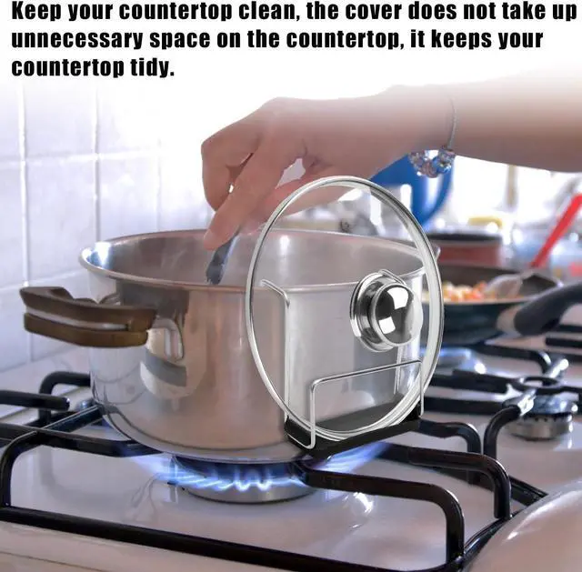 Alt view image 7 of 7 - Slow Cooker Lid Holder for Crock Pot, Stainless Steel Lid Holder Kitchen Pot Organizer Hand Free Pan Pot Lid Rack for Bracket Keeping Countertops Clean Rack Accessories
