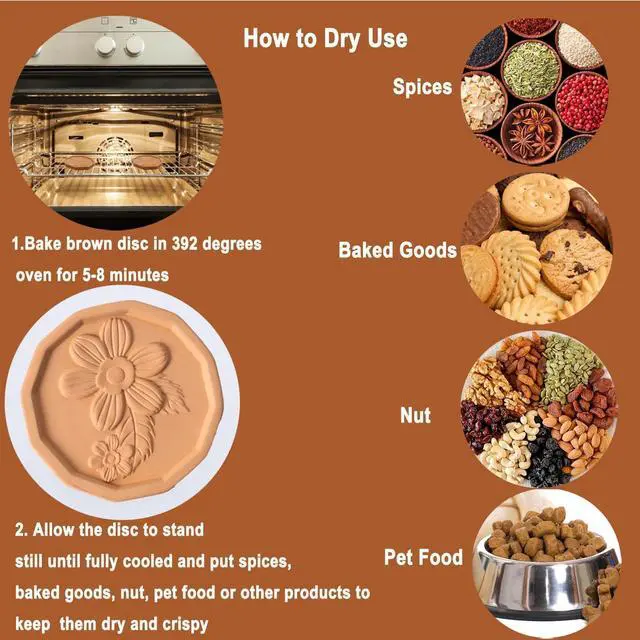 Alt view image 4 of 5 - Brown Sugar Saver Terracotta Brown Sugar Keeper &Softener Container Disc for Food Storage Containers Reusable & Food Safe (Flower, 2 PCS)