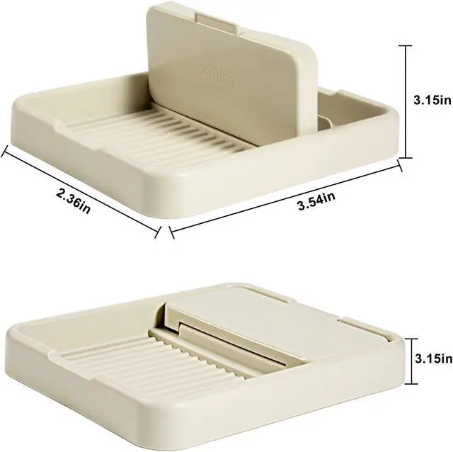 Alt view image 7 of 7 - 2 Pack Spoon Rest with Pot Lid Holder For Stove Top, Spoon Holder for Kitchen Counter, Neat & Drip-Free While Cooking, Perfect for Placing spoons, pot lids, Spatulas, Utensils, Ladle, Tongs, Beige