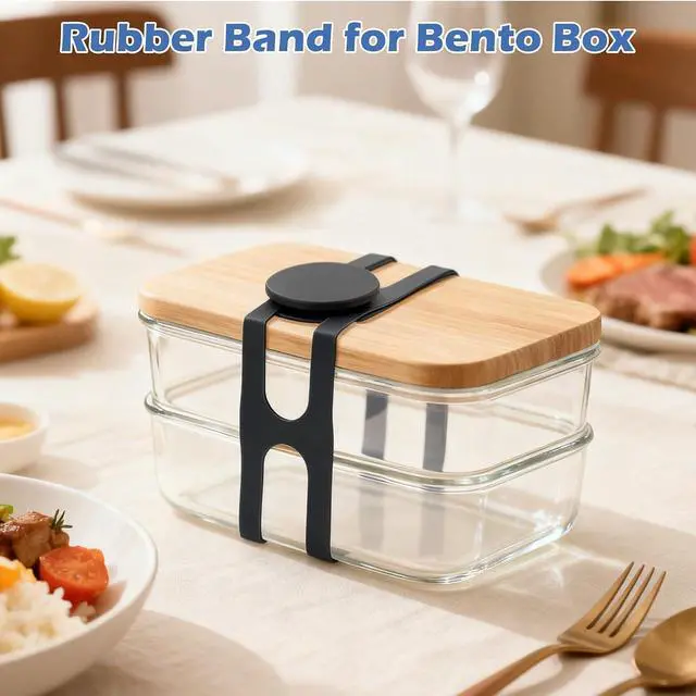 Alt view image 5 of 7 - Earthtec Silicone Latch Strap for Slow Cooker Lid Pot Bento Box,Reusable Elastic Self-Lock-2pcs (Black+Black)