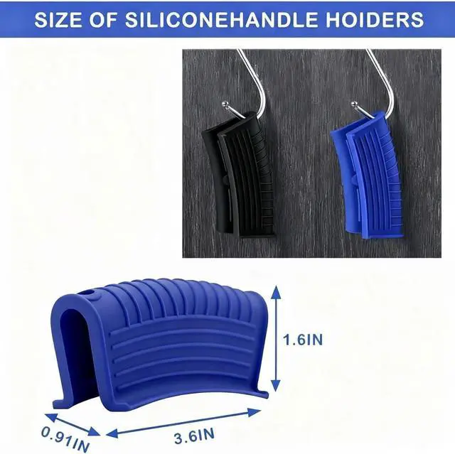 Alt view image 2 of 7 - 2 Pairs Silicone Pot Handle Holders,Hot Skillet Handle Covers,Anti-Slip Silicone Cast Iron Pans Handles,Pan Lids Dutch Ovens Baking Sheets Casserole Cookware