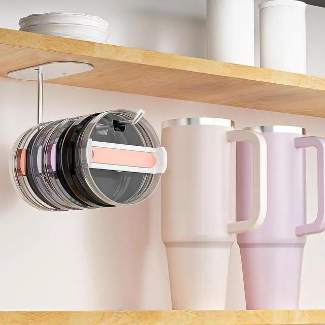 Alt view image 6 of 7 - 2 Pack Tumbler Lid Organizer, Space Saving Cup Lid Organizer