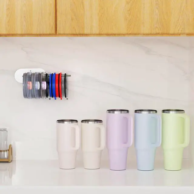 Alt view image 7 of 7 - 2 Pack Tumbler Lid Organizer, Space Saving Cup Lid Organizer