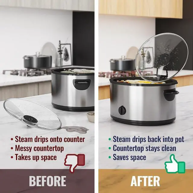 Alt view image 2 of 7 - NiHome Slow Cooker Lid Holder Fit for Crockpot for Hands-Free Cooking Black