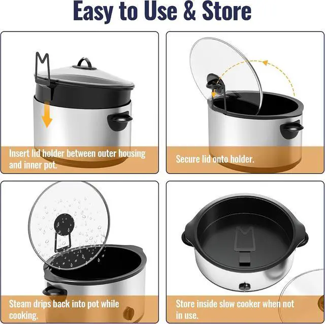 Alt view image 7 of 7 - NiHome Slow Cooker Lid Holder Fit for Crockpot for Hands-Free Cooking Black