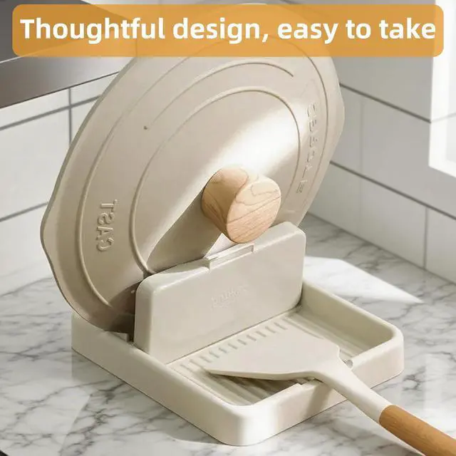 Alt view image 2 of 7 - 2 Pack Spoon Rest for Stove Top, Pot Lid Holder for Kitchen Counter, Drip-Free While Cooking or Eating, Perfect for Placing Spoons, Spoon Holder, Spatula Holder, Utensils, Ladle, Tongs (Beige)
