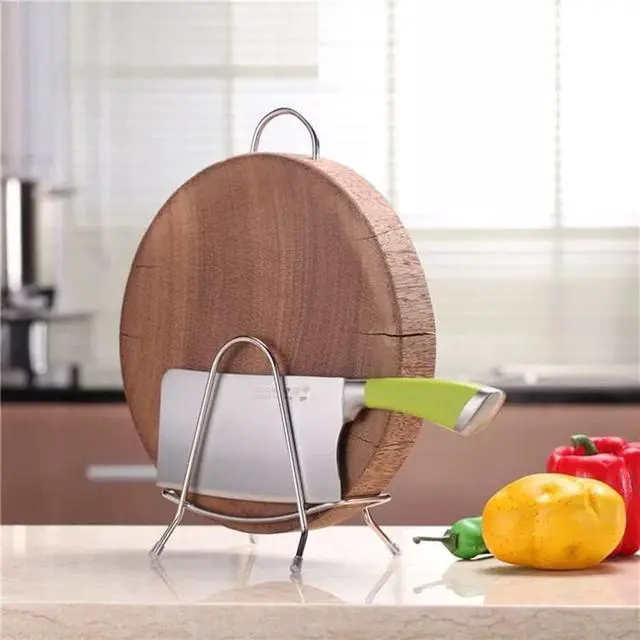 Alt view image 4 of 7 - luzen 1PC Stainless Steel Cutting Board Rack Chopping Board Stand Holder Kitchen Countertop Pots Pan Lids Stand Drying Rack Organizer, Silver