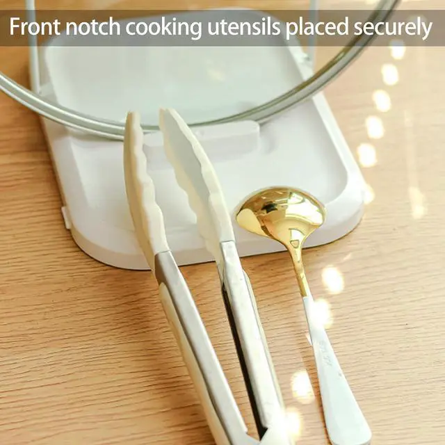 Alt view image 6 of 7 - Foldable Kitchen Pot Lid Storage Rack with Spoon Rest, Pot Lid Holder While Cooking, Perfect for Placing Spoons, Spatula Holder, Utensils, Ladle, Tongs