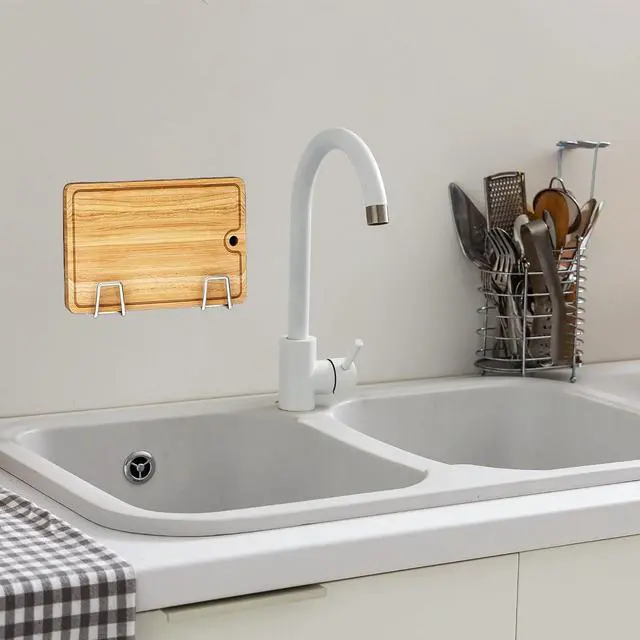 Alt view image 6 of 6 - Aogigigio Under Cabinet Cutting Board Holder - Cutting Board Holder Rack Storage Stainless Steel Under Shelf Counter Chopping Board