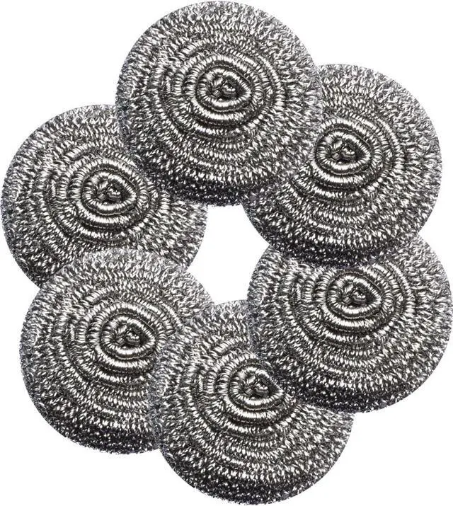 Main image of 6Pcs Steel Wool Scrubbers - Flexible Scrubber Pads for Cleaning Dishes, Pots, Pans, Grills and Sinks