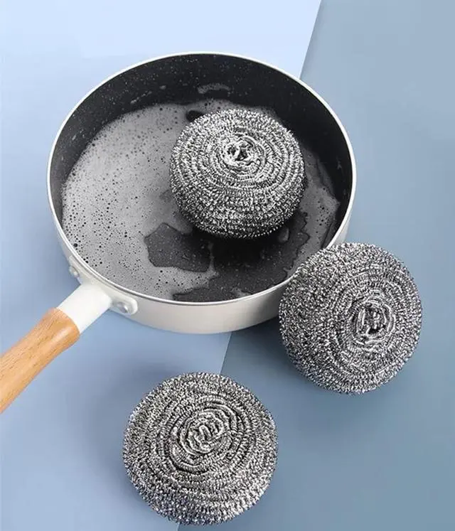 Alt view image 2 of 7 - 6Pcs Steel Wool Scrubbers - Flexible Scrubber Pads for Cleaning Dishes, Pots, Pans, Grills and Sinks