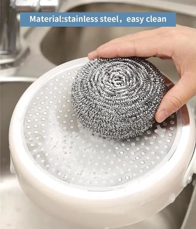 Alt view image 6 of 7 - 6Pcs Steel Wool Scrubbers - Flexible Scrubber Pads for Cleaning Dishes, Pots, Pans, Grills and Sinks