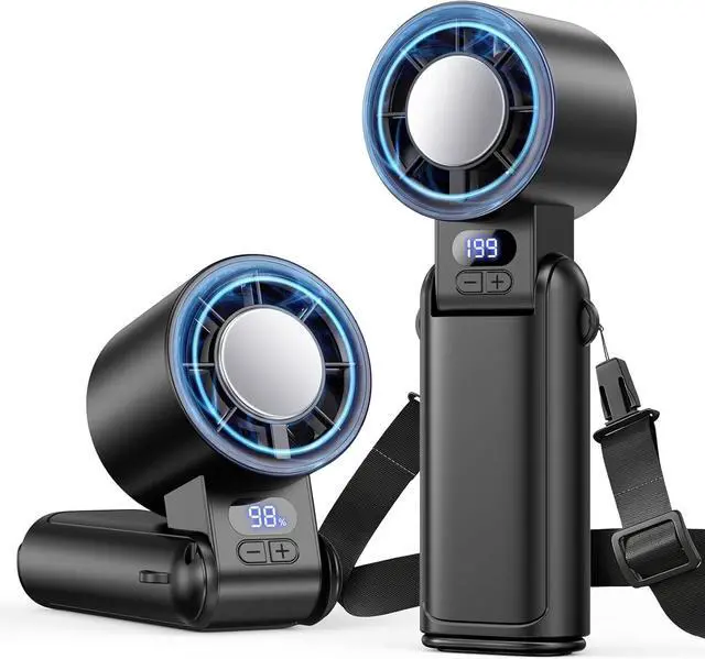 Main image of Portable Handheld Turbo Fan, 1-199 Speed Adjustable, Black