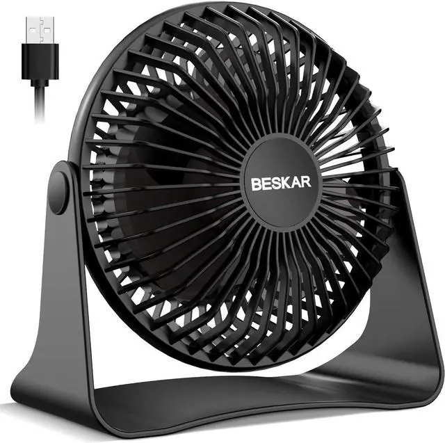 Main image of BESKAR USB Small Desk Fan, Portable Table Fans with 3 Speeds Strong Airflow