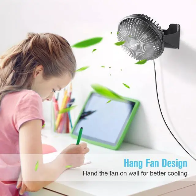 Alt view image 6 of 7 - BESKAR USB Small Desk Fan, Portable Table Fans with 3 Speeds Strong Airflow