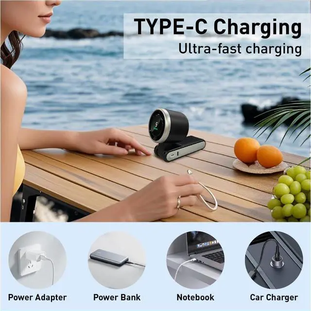Alt view image 4 of 7 - Handheld fan Turbo 3-in-1, battery powered personal fan, running for 20 hours, 5-speed, turbo forced cooling, suitable for outdoor travel offices, rechargeable (black)