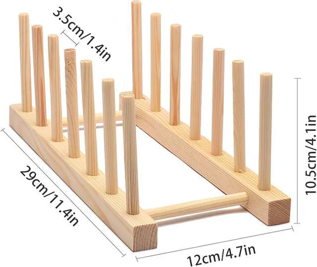 Alt view image 5 of 7 - Kunovo Bamboo Dish Rack,Pot lid/Plate/Cutting Board Organizer for Kitchen cabinets,Bottle Drying Holder