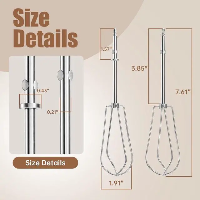 Alt view image 2 of 7 - CHM-BTR Replacement Beaters Compatible with Cuisinart Hand Mixer