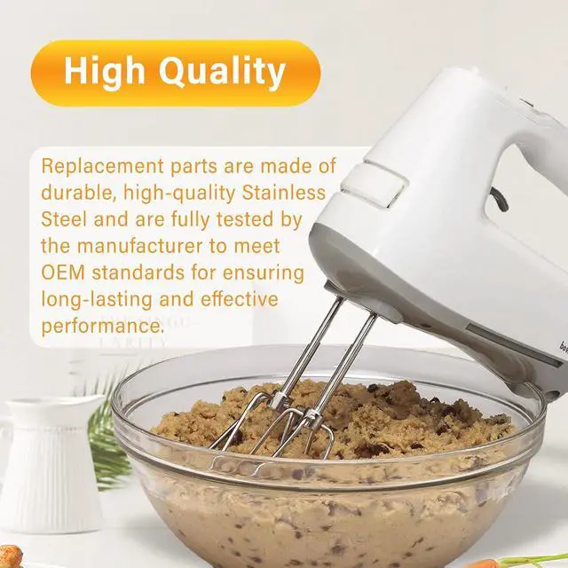 Alt view image 4 of 7 - ANTOBLE Hand Mixer Beaters Compatible with Cuisinart HM-90s HM-70 HM-50 CHM-3, 9 7 5 3 Mixer Attachments Replacement Parts CHM Series Stainless Steel Whisk Hand Turbo Mixer Beater for Cuisinart, #