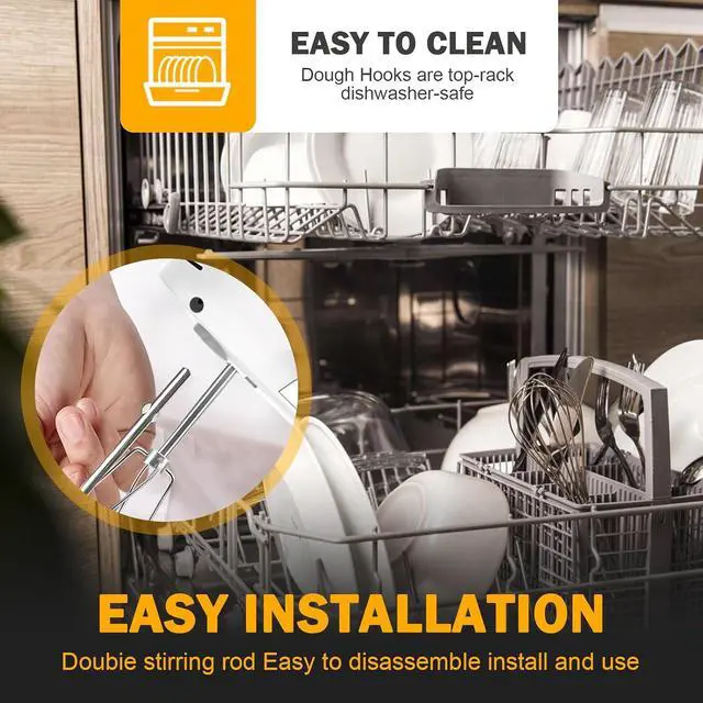 Alt view image 4 of 7 - Hand Mixer Beaters Replacement for Ninja, Foodi Power Mixer System (CI100 Series), Stainless Steel Hand-Mixer Attachment CI100, CI101, CC105A, CI105BRN & CI101H